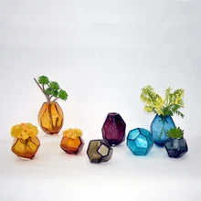 Современная стеклянная ваза для рукоделия, орнаменты, геометрические красочные стеклянные Террариум, ваза для цветов, для свадеб, украшение для дома