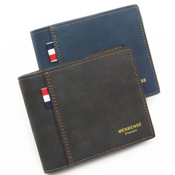 

Men's wallet short money bag solid PU business wallet retro men wallets multi card purse high capacity purses multi function new