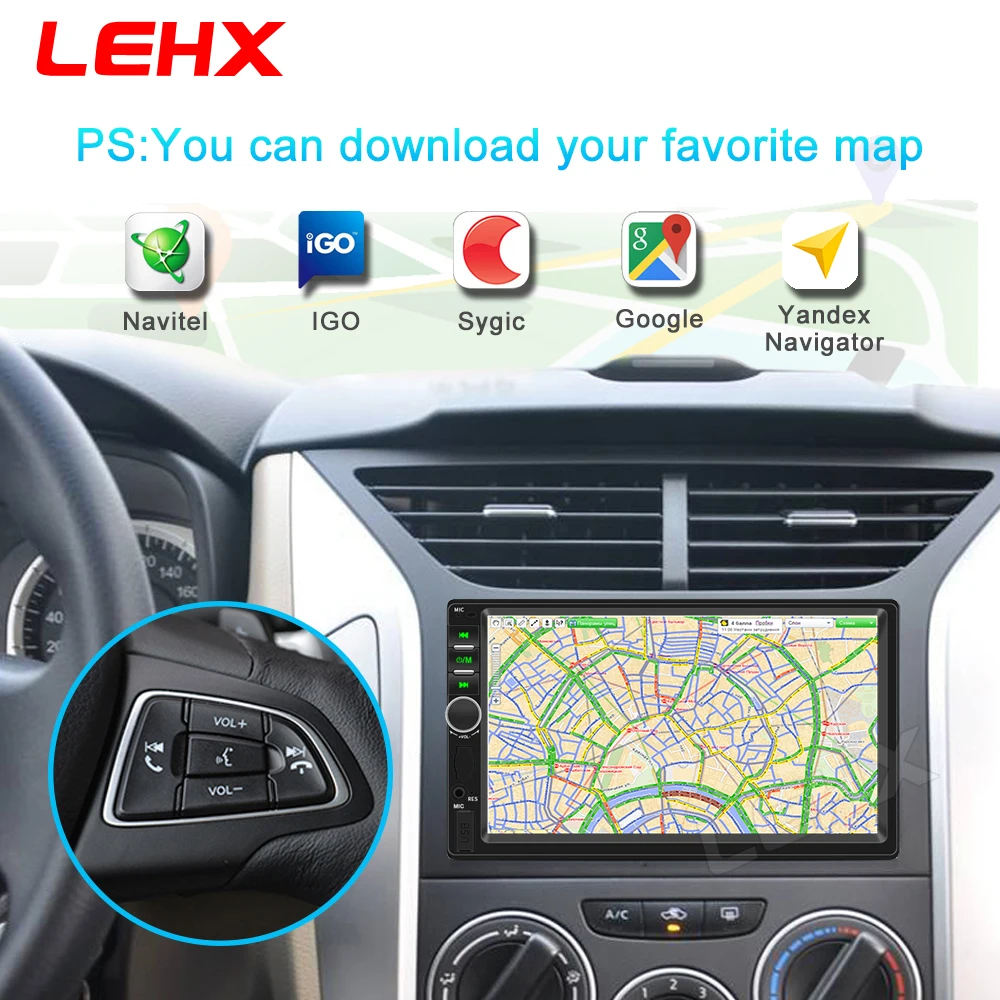 2 din автомагнитола Android 9,0 ram 2GB Авторадио мультимедийный плеер для Nissan hyundai Kia toyata Chevrolet Ford Suzuki Mitsubishi