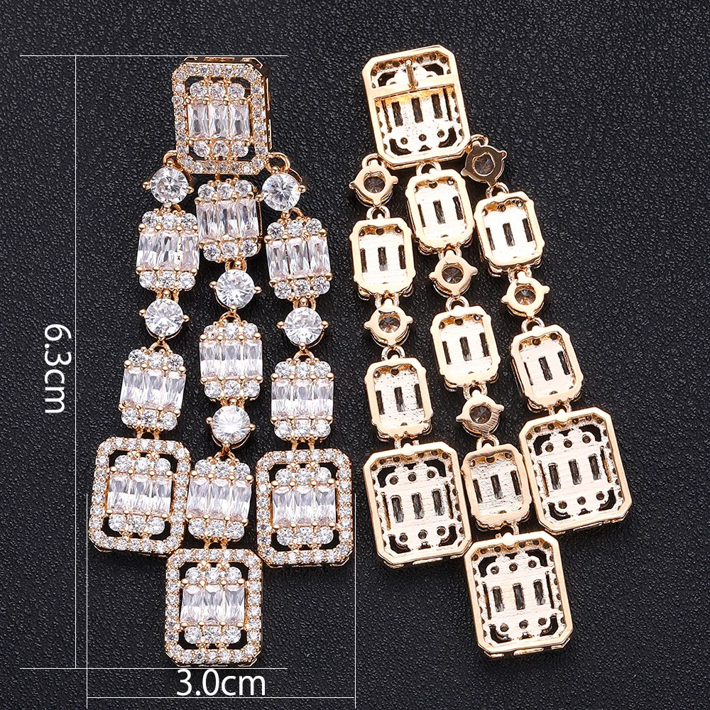 Jankelly waterdrop Multicolor Full Mirco Pink Cubic Zirconia Setting European brincos Wedding Hoop Earring Ring Jewelry Set