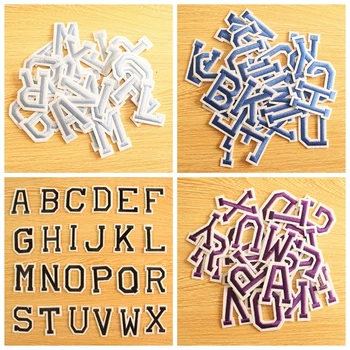 

26Pcs/Lot Black White English Alphabet Letter Patch Iron On Patches For Clothing Kids Cartoon Patches Sticker Badge Embroidery P