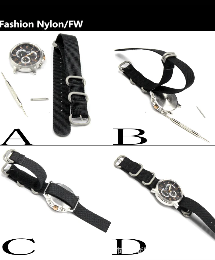 Модный 22 мм Высококачественный нейлоновый ремешок Pilot Watch Band ретро водонепроницаемый ремешок Универсальный сменный ремешок