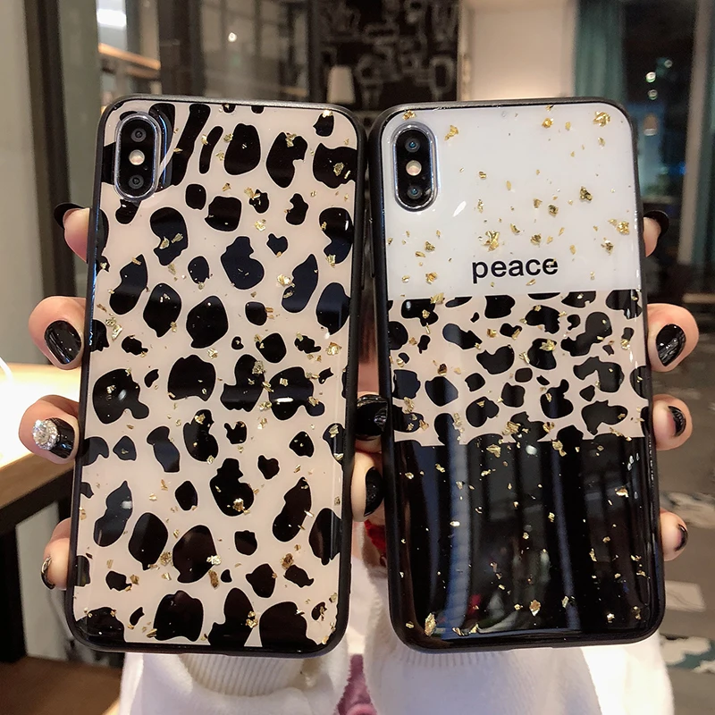 Leopard Print Phone Case Cover For Iphone 8 7 6 6S Plus 11 Pro X Xs Max XR Luxury Shining Soft Back Cases Colorful Fashion Shell Leopard Print Phone Case Cover For Iphone 8 7 6 6S Plus 11 Pro X Xs Max XR Luxury Shining Soft Back Cases Colorful Fashion Shell