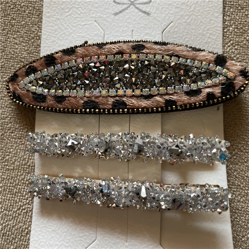 

BB clip Girl One Clip Fringe Mix Rhinestone Hair Decorate Concise Hairpin Set Crystal Hair Clip Hairpin Headwear