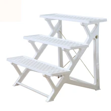 РИТЦ Ирис Япония балкон Выращивание овощей бассейна Кронштейн цветочный горшок пластиковый цветочный стеллаж три слоя террасы шаги цветочный горшок рама