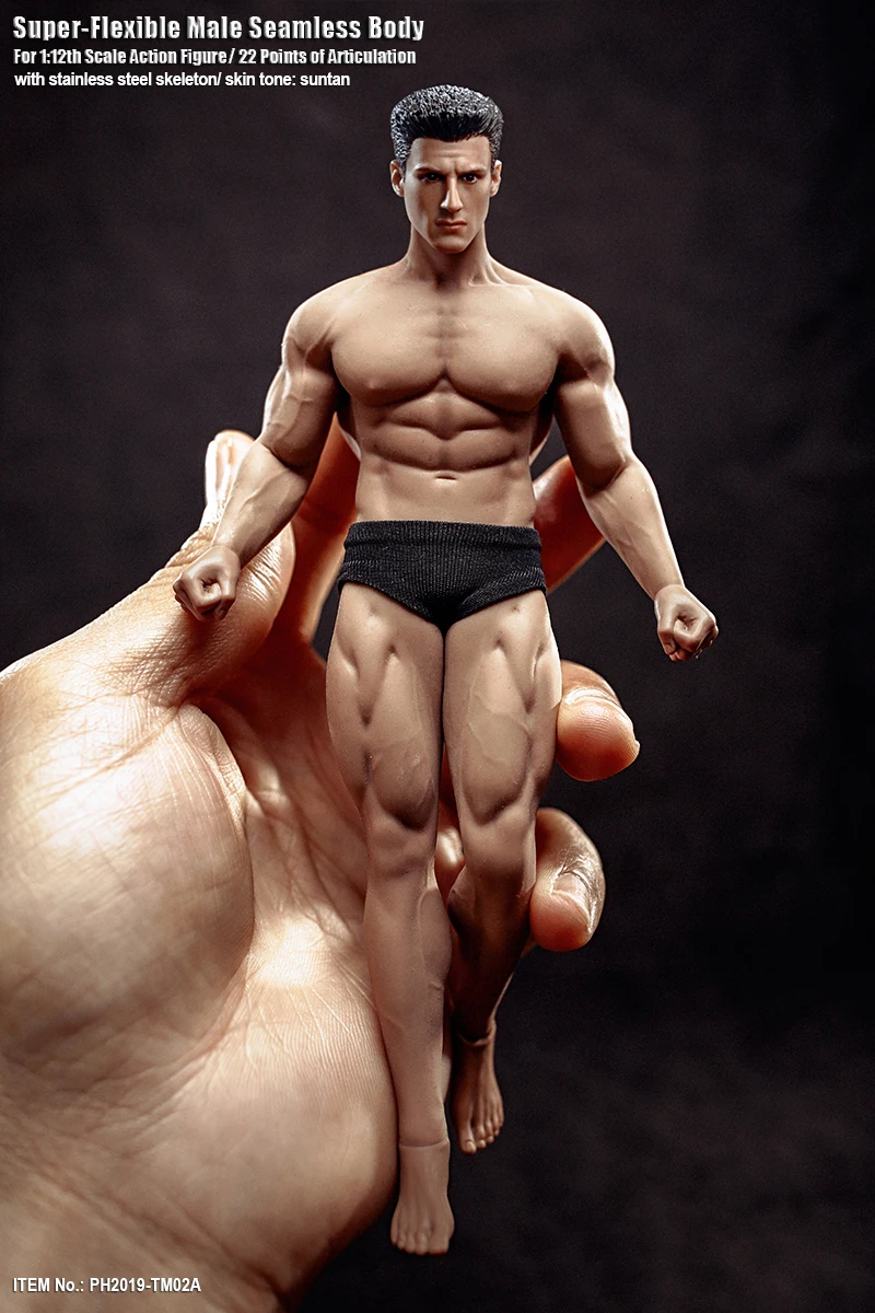 TBLeague TM01A/B 1/12 Супер фитнес Гибкая Мужская бесшовная головка Мини фигурка модель 15 3