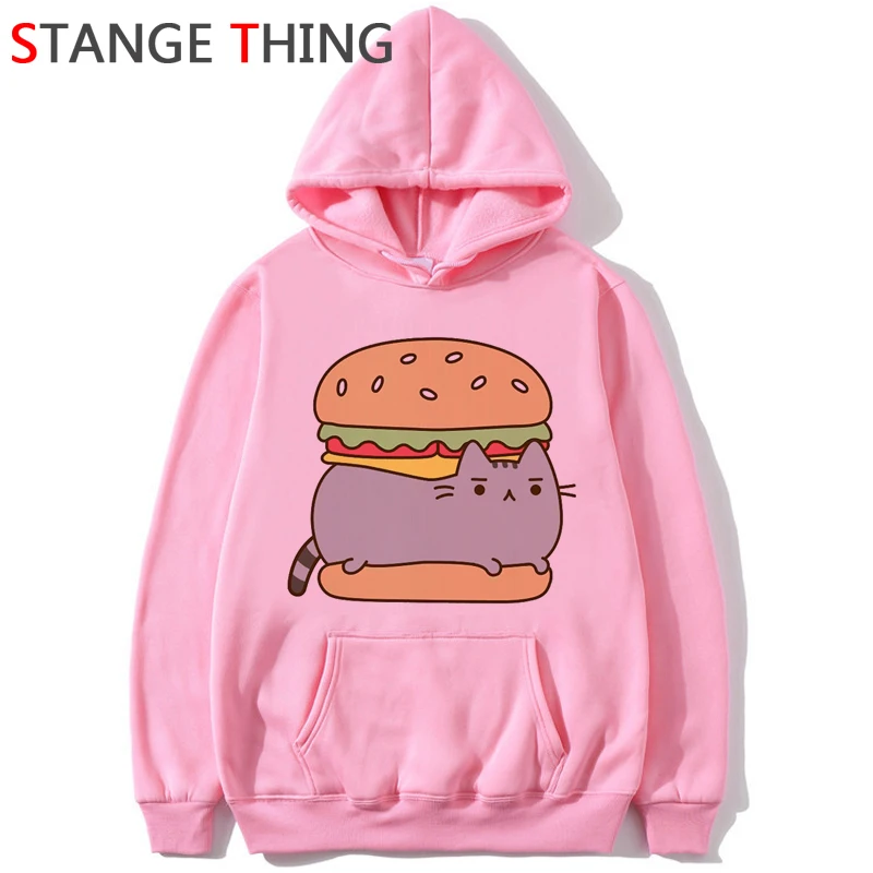 Новинка Pusheen Cat Kawaii Harajuku забавные мультяшные толстовки женские Ullzang милые кошки графическая Толстовка 90s корейский стиль толстовка женская