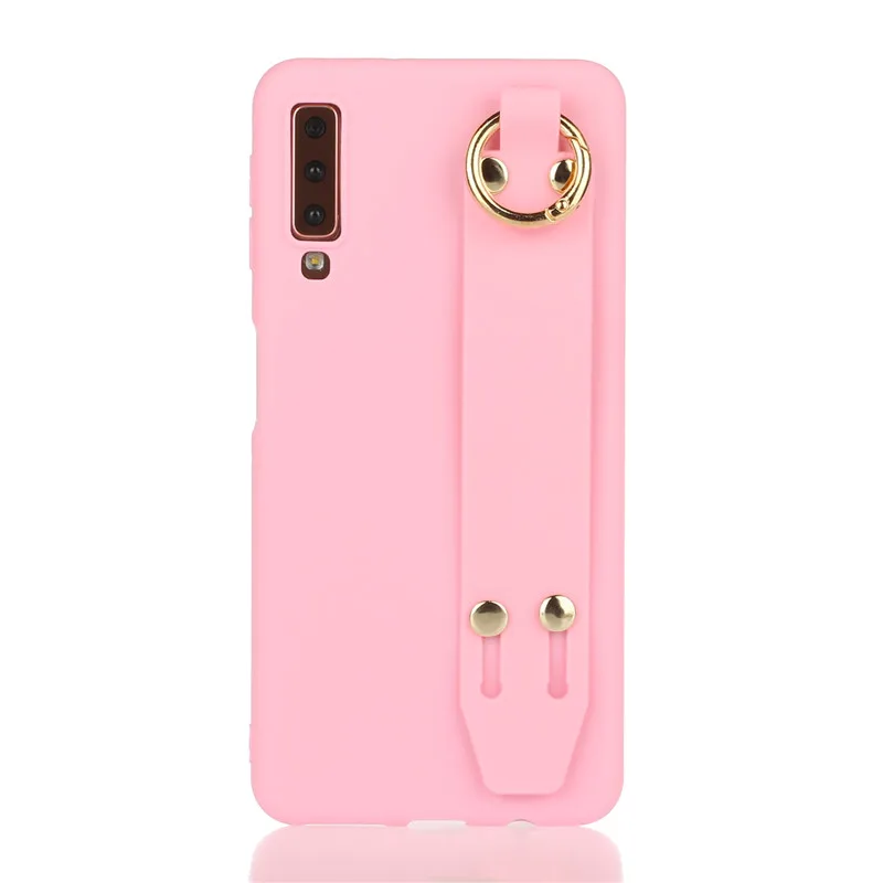 Ремешок на запястье чехол для телефона для samsung Galaxy A10 A20 A30 A40 A50 A70 A20E A10E A30S A50S Карамельный цвет чехол с браслет - Цвет: F