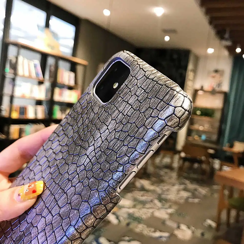 Для iPhone 11 Pro Max Xr модный крутой чехол-накладка из крокодиловой змеиной кожи для iPhone Xs Max X 6 6s 7 8 Plus Гибридный резиновый чехол