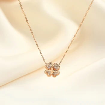 

necklace female Korean version of the simple personality Light industry four-leaf clover set chain pendant clavicle chain