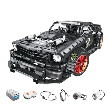 

23009 Ford Mustang Hoonicorn RTR V2 Racing Car with power function led light Technic 20102 MOC-22970 building block bricks Kids