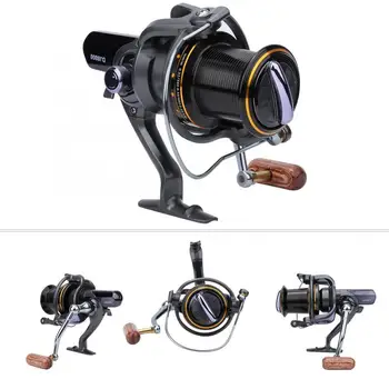 

spinning fishing reel high capacity 15 bearing number fishing wheel interchanged rocker arm wooden T-shape handle fishing reel