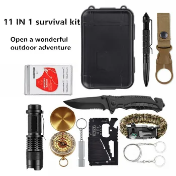 

Outdoor Emergency Survival Kit Survival Gear First Aid Kits Flashlights, Compass, Multi-tool for Camping Hiking Biking Hunting