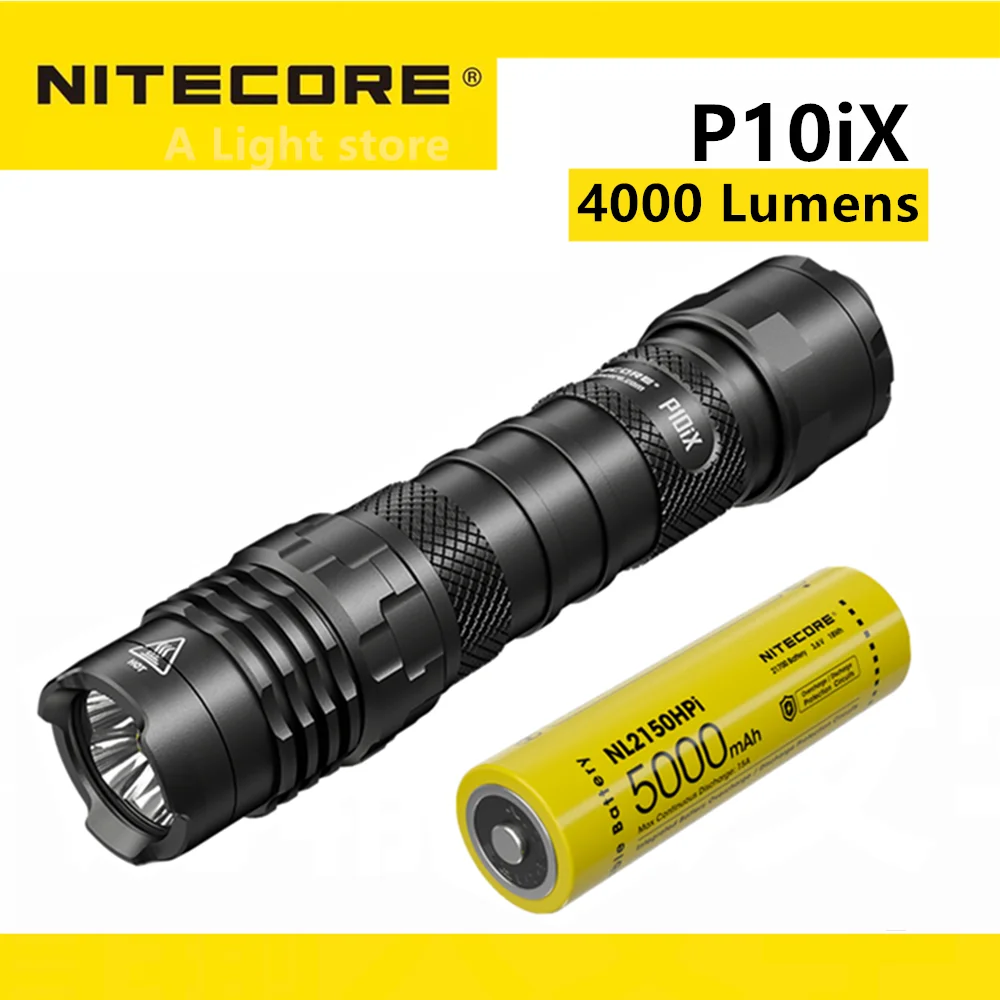 NITECORE P10ix Rechargeable Flashlight 4000 Lumen w/ 2x EXTRA NL2150Hpi Battery 