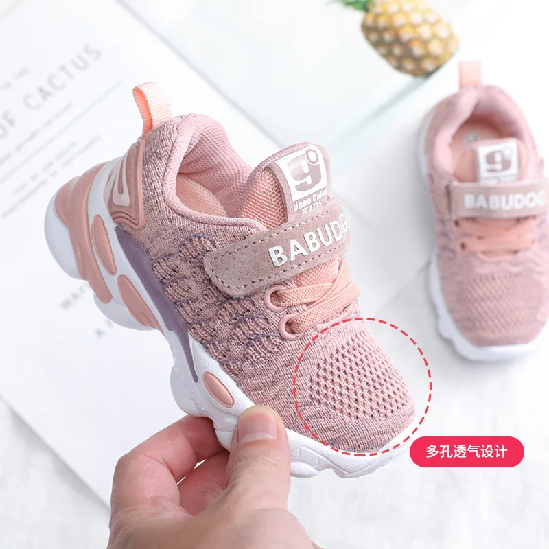 

2019 Autumn Children Sports Shoes Velcro Breathable Men And Women Wenzhou CHILDREN'S Shoes Soft Bottom Knitted Mesh Shoes Baby S