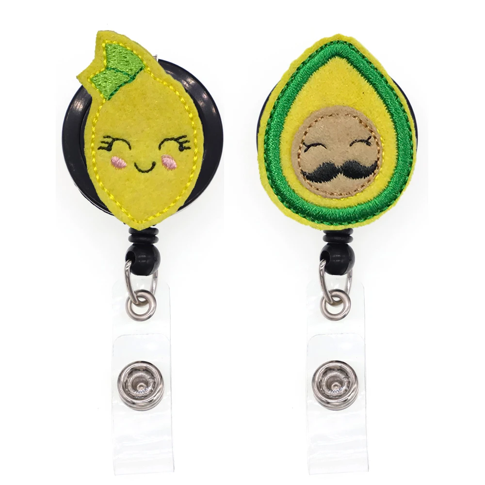 Cute Fruit Lemon Avocado Retractable Felt Nurse ID Badge Reel With Alligator  Clip For Nurse Accessories - AliExpress