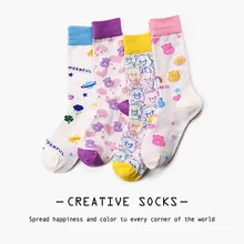 Новое поступление, модные женские Носки с рисунком космонавты и ракеты, забавные вечерние хлопковые носки в стиле хип-хоп, новые подарки для женщин