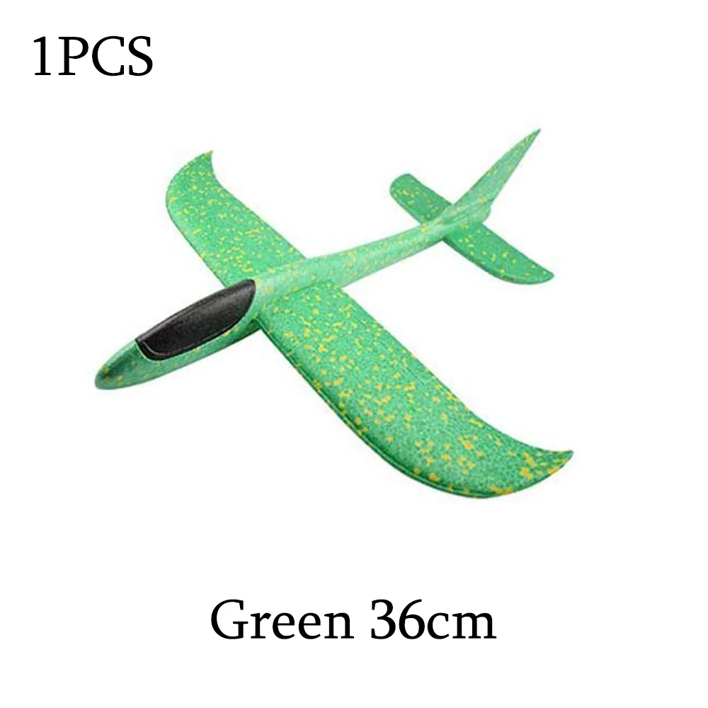 1pcs Green 36cm Пенопластовый игрушечный самолет, 36 см 48 см, режим полета, планер, инерционные модели самолетов, самолеты для детей, Спорт на открытом воздухе - Цвет: 1pcs Green 36cm