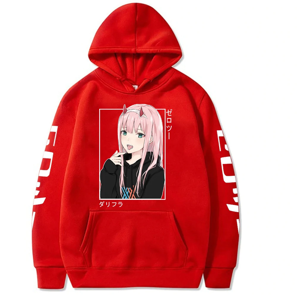 Anime Darling In The Franxx Zero Two Hoodies Harajuku Casual Streetwear Graphic Sweatshirts Unisex Hoodies north face hoodie