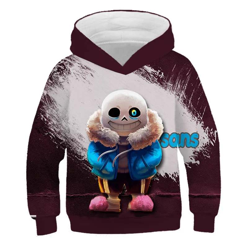 Детский свитер с капюшоном с 3D принтом в виде героя мультфильма «Undertale» Летняя Детская уличная модная Толстовка для отдыха для мальчиков и девочек