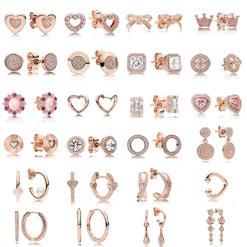 

New 1:1 High-quality Original Glittering Drop Heart-shaped Fashion Earrings, Exquisite Logo For Ladies, High-end Jewelry Gifts