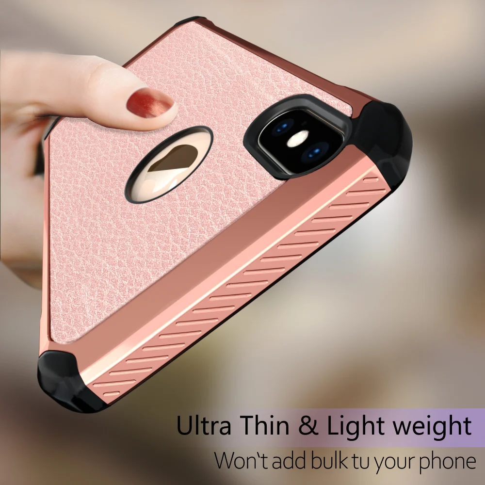 

L-FADNUT Heavy Duty Protection Case for iPhone Xr X Xs Max Soft Silicone & PC Bumper Back Cover For iPhone 7 8 6S 6 Plus 5 5S SE