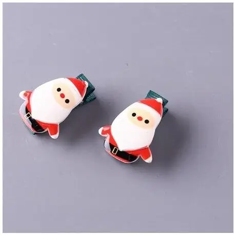 color 9 6 шт. Рождественская елка, перчатки, заколка для волос, шерсть, фетр, заколка в виде снеговика, утконоса, BB клипсы, ободок, милые аксессуары для волос для девочек, головной убор - Цвет: color 9