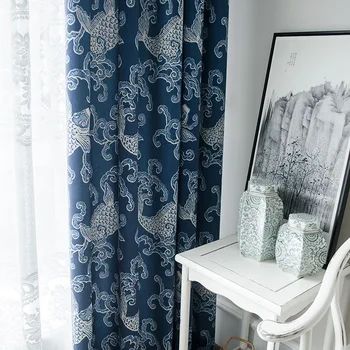

Pastoral Shading Modern Curtains for Living Dining Room Bedroom Simple Polyester Cotton French Window Kitchen Curtains