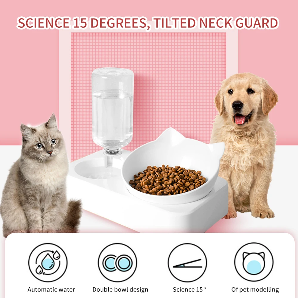 

Cervical Protection Cat Bowl Pet Supplies Container Dogs Automatic Water Feeder Raised Stand Food Dish Fountain Storage Non Slip