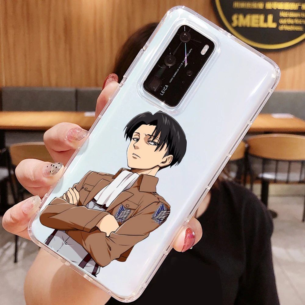 PUNQZY Attack On Titan Levi Ackerman Phone Case For Samsung Galaxy A51 A71 5G A50 A70 S20FE S9PLUS S10 S21 Transparent Soft TPU