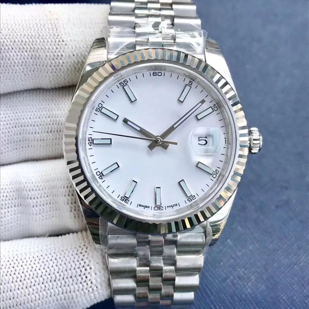 

Luxury Brand Automatic Mechanical Watch 40 Mm Aluminum Bezel Brushed Bracelet Clock Men Watch AAA