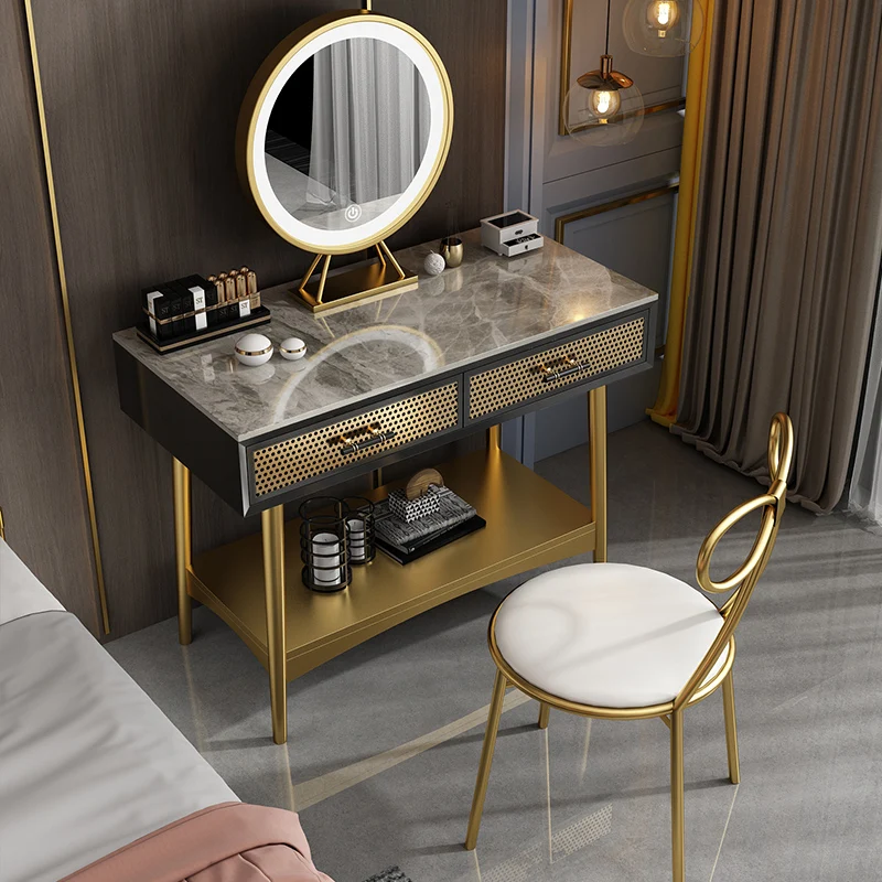 

Nordic Dresser Bedroom Light Luxury Make-up Table on Behalf of Simple Small Locker Integrated High-end Slate Makeup Table