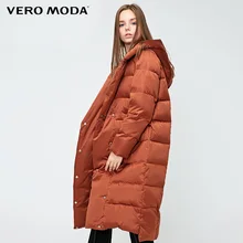 Vero Moda зимняя Глянцевая длинная пуховая куртка с капюшоном на кнопках | 318412508
