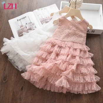 

2020 Summer Toddler Kids Baby Girls Sleeveless Lace Mesh Cake Princess Dresses For Girls Birthday Party Dress Children Clothing