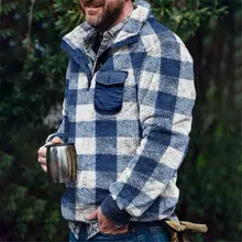 

Winter Sherpa Fleece Sweater Plus Size 3XL Fluffy Pullover Popular Plaid Warm Streetwear Teddy Sweaters