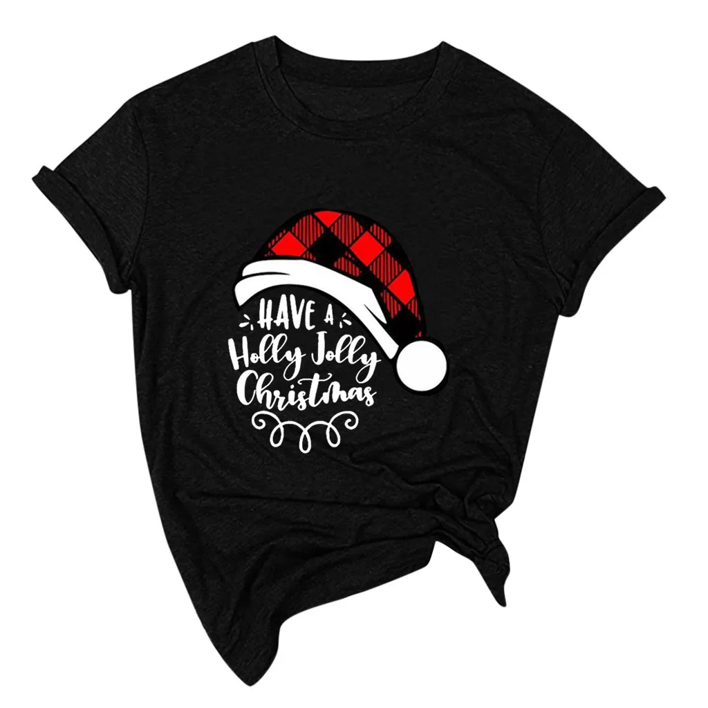Футболка с надписью, Рождественская женская футболка с коротким рукавом, Женская рождественская Праздничная футболка, женские футболки, топы, Camisetas Mujer Manga Corta