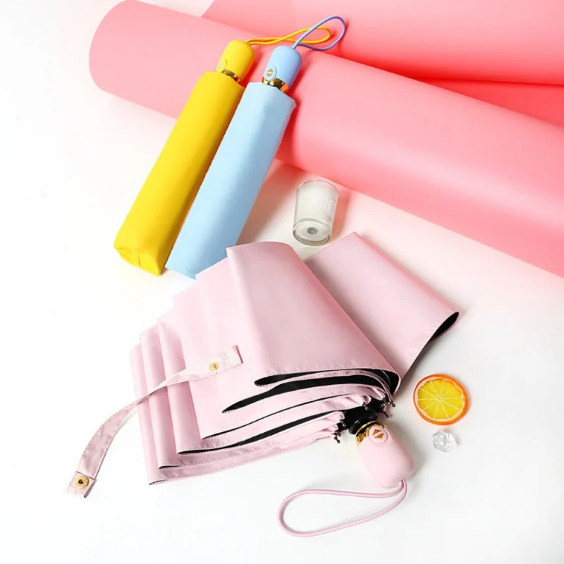 

Lightweight Travel Three-Folding Umbrella Windproof Automatic Umbrellas Sun & Rain UV Protection Parasol Umbrellas New x