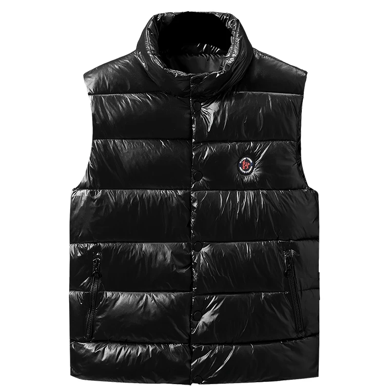 

Mens Winter Sleeveless Jacket Men Glossy Down Vest Men's Warm Thick Coats Male Cotton-Padded Waistcoat plus size 2XL-9XL