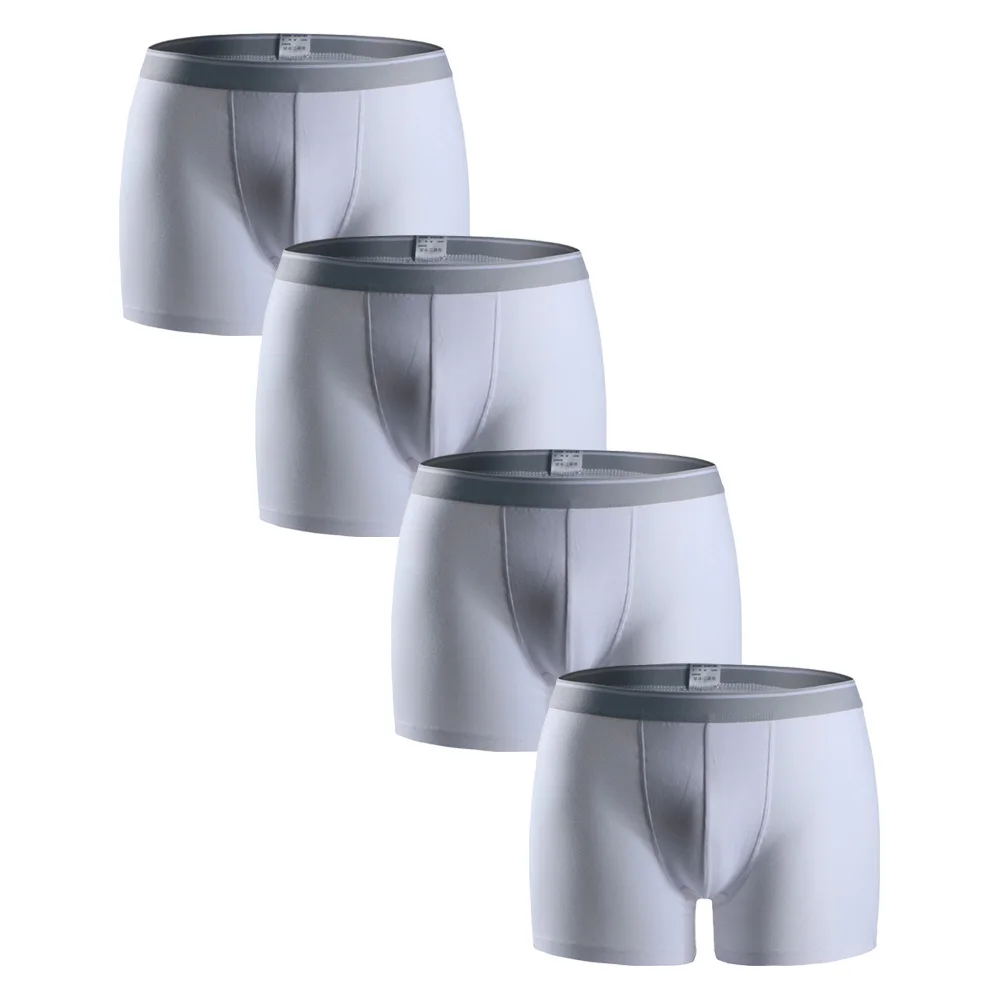 Arno мужские хлопковые боксеры нижнее белье 4-Pack сексуальные боксеры(белый - Цвет: FMU50907-4BF