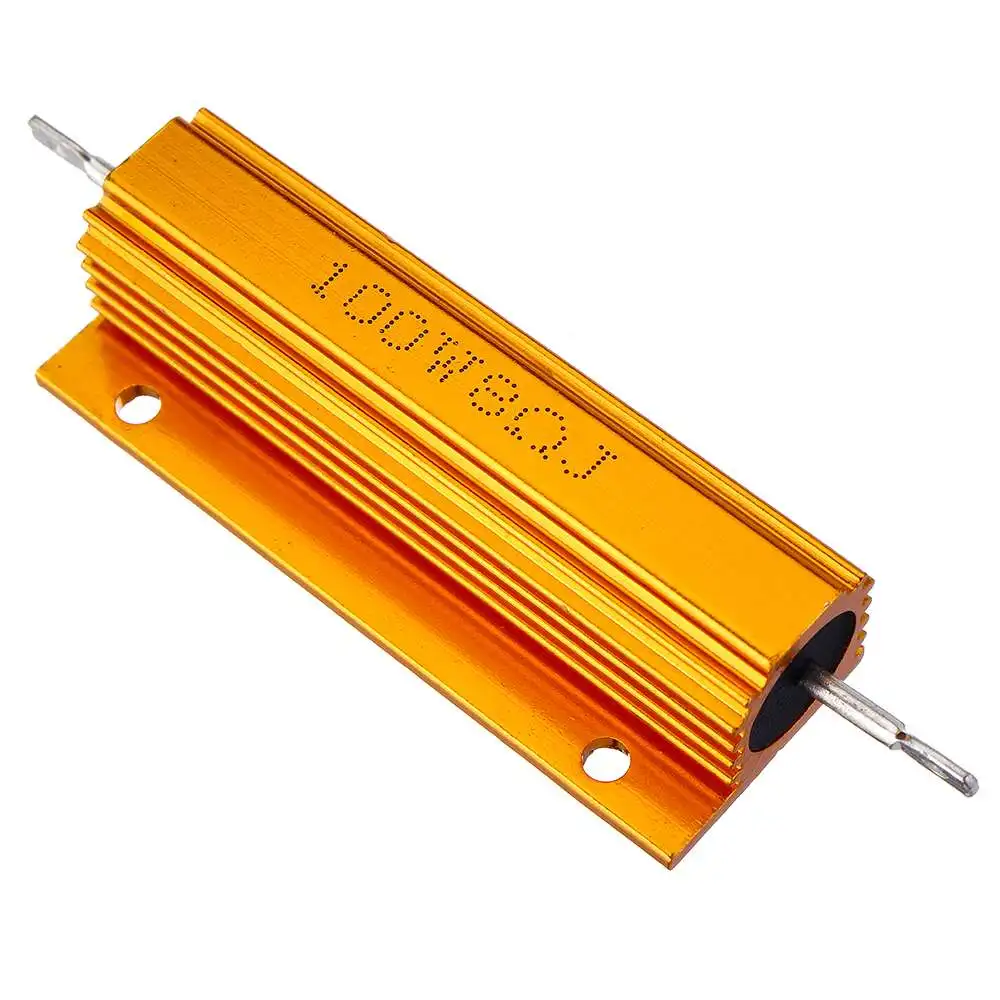 RX24 100W 8R 8RJ металлический алюминиевый корпус резистор высокой мощности Золотой металлический корпус радиатор сопротивление резистор