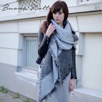 

Warm Women Large Scarves Cashmere Winter Wool Blend Long Soft Scarf Wrap Shawl Scarf Patchwork Thick Pashmina