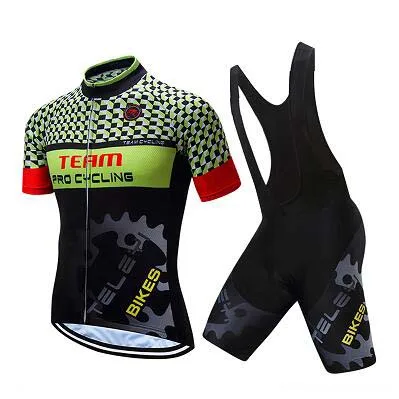 Jersey and Pants Pro горная Мужская одежда для велосепидистов комбинезон Велоспорт Джерси комплект одежды короткий рукав велосипедный комплект одежды MTB платье триатлонный костюм - Цвет: Jersey and Pants