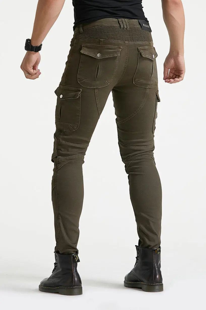 Motorcycle stylish Riding fleece warm winter Jeans  motorpool army green 6
