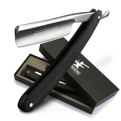 Ebony Handle Folding Razor Hardened Steel High Hardness Sharp Straight Shaver Men's Shaver