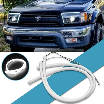 

2pcs 45/60cm Car Styling Flexible Soft White LED Day Running Light FOR V-W Golf Caddy Passat Polo T5 Skoda Rapid Fabia Octavia