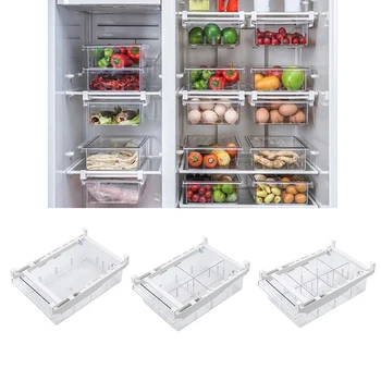 

Refrigerator Drawer Organizer Transparent Fridge Storage Box Fruit Vegetable Meat Container For Pantry Freezer Kitchen Organizer