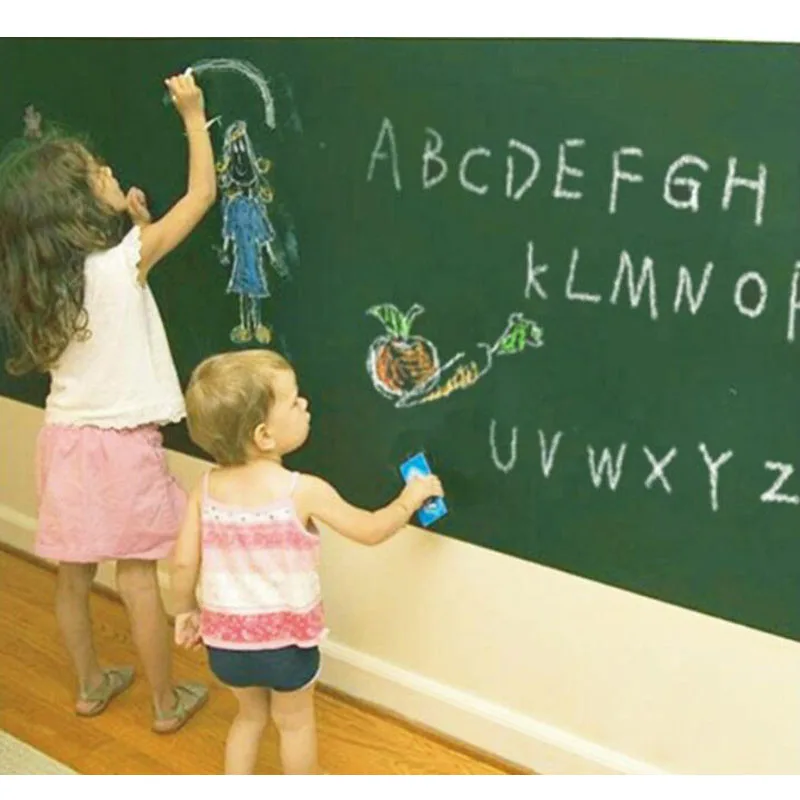 45x100cm Waterproof Removable Green Sticker PVC Green Material Writing Drawing Stationery Erasable Paste Board Sticker 1pc