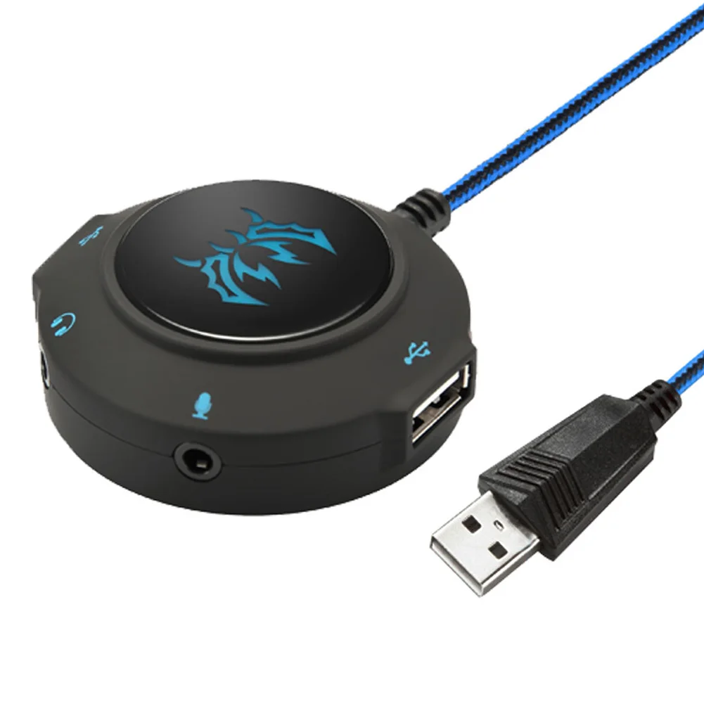 Стерео с подсветкой мульти интерфейс USB кабель Внешний адаптер аудио ноутбук ПК шумоподавление звуковая карта