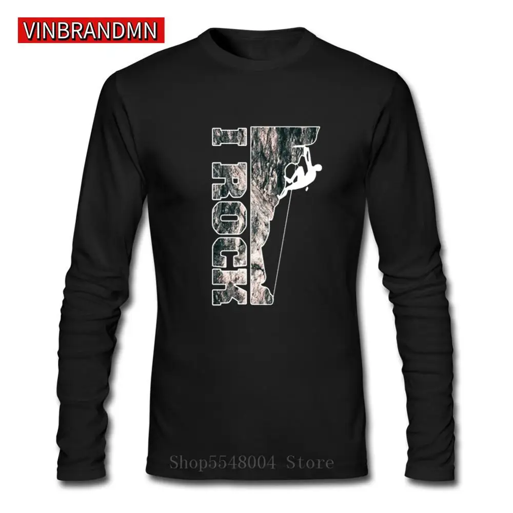 Vintage Rock Climbing Long Sleeve T Shirt Men Popular Retro Adventure