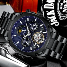 

Top Brand Luxury Automatic Tourbillon Skeleton Mechanical men's Watches Square Fashion High Quality mens watch Relogio Masculino